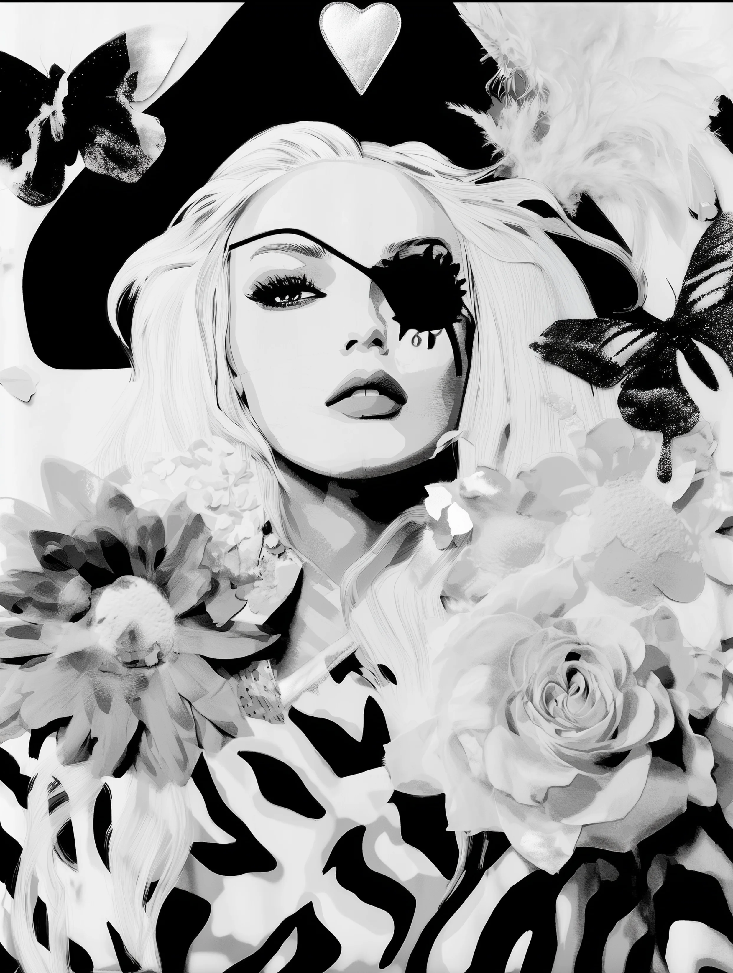 Free printable pirate coloring pages for adults featuring woman pirate wearing eye patch